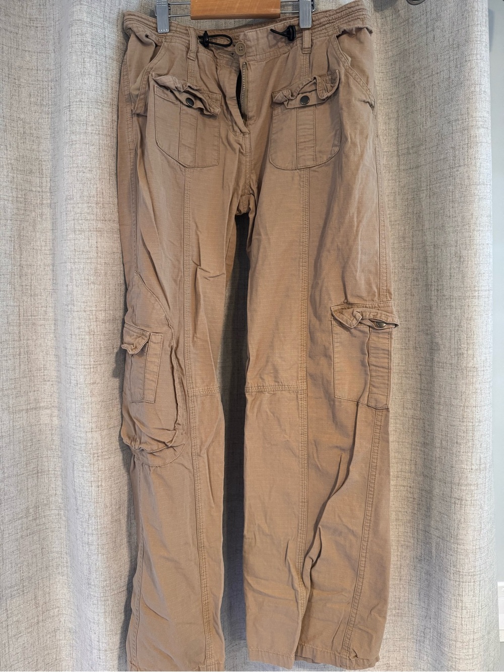 Brandy Melville Tan Cargo Pants with Utility Pockets